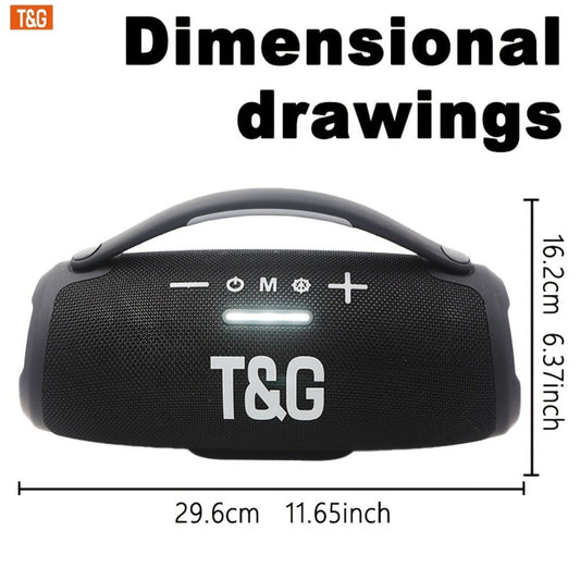 TG418 Bluetooth Wireless Speaker 3000mAh, LED Flash Lights, EQ Settings, Type-C Charging, TF Card USB AUX Compatible, Loud Portable Speaker for Mobile Phones Tablets Computers Outdoor & Home Use
