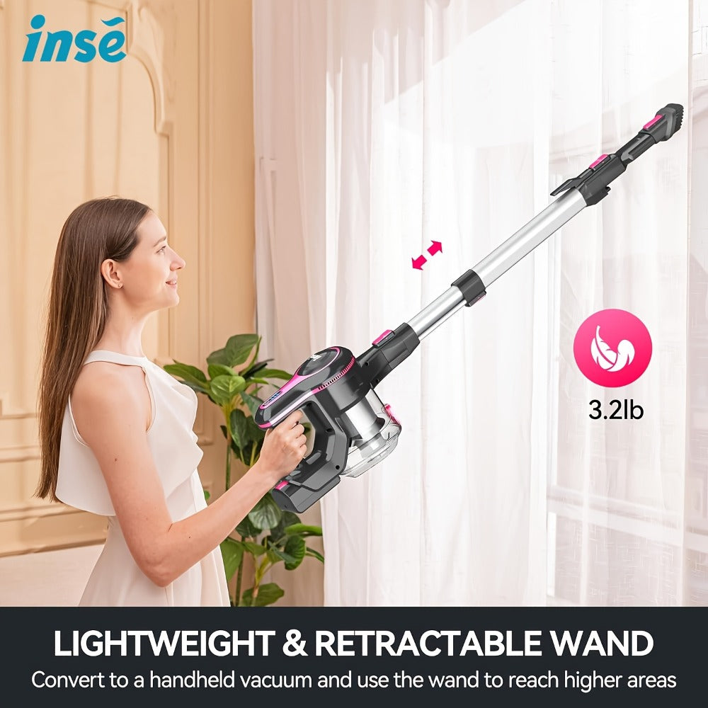 Stick and Handheld Vacuum Cleaner with LED Floor Head, Six Cordless Colors or Black Wired Model