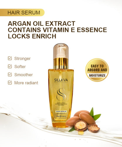Extra Strength Argan Oil Hair Serum with Vitamin E — Deep Moisturizing Repair for Dry Frizzy Damaged Coarse Hair, Paraben-Free Sulfate-Free Lightweight Leave-In Shine Serum, Unisex, 1 Pc