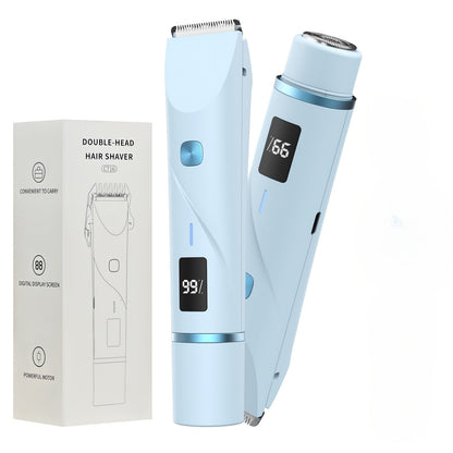 Electric Bikini Trimmer for Women 2-in-1 Dual Head with Digital Display — Wet & Dry Painless Hair Removal for Bikini Line, Legs & Underarms, Rechargeable Cordless Shaver