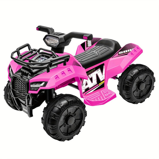 6V Kids Ride On ATV 4-Wheeler Quad Electric Toy Car for Toddlers 18-36 Months Boys Girls Best Birthday Gift with Treaded Tires Push Button Go