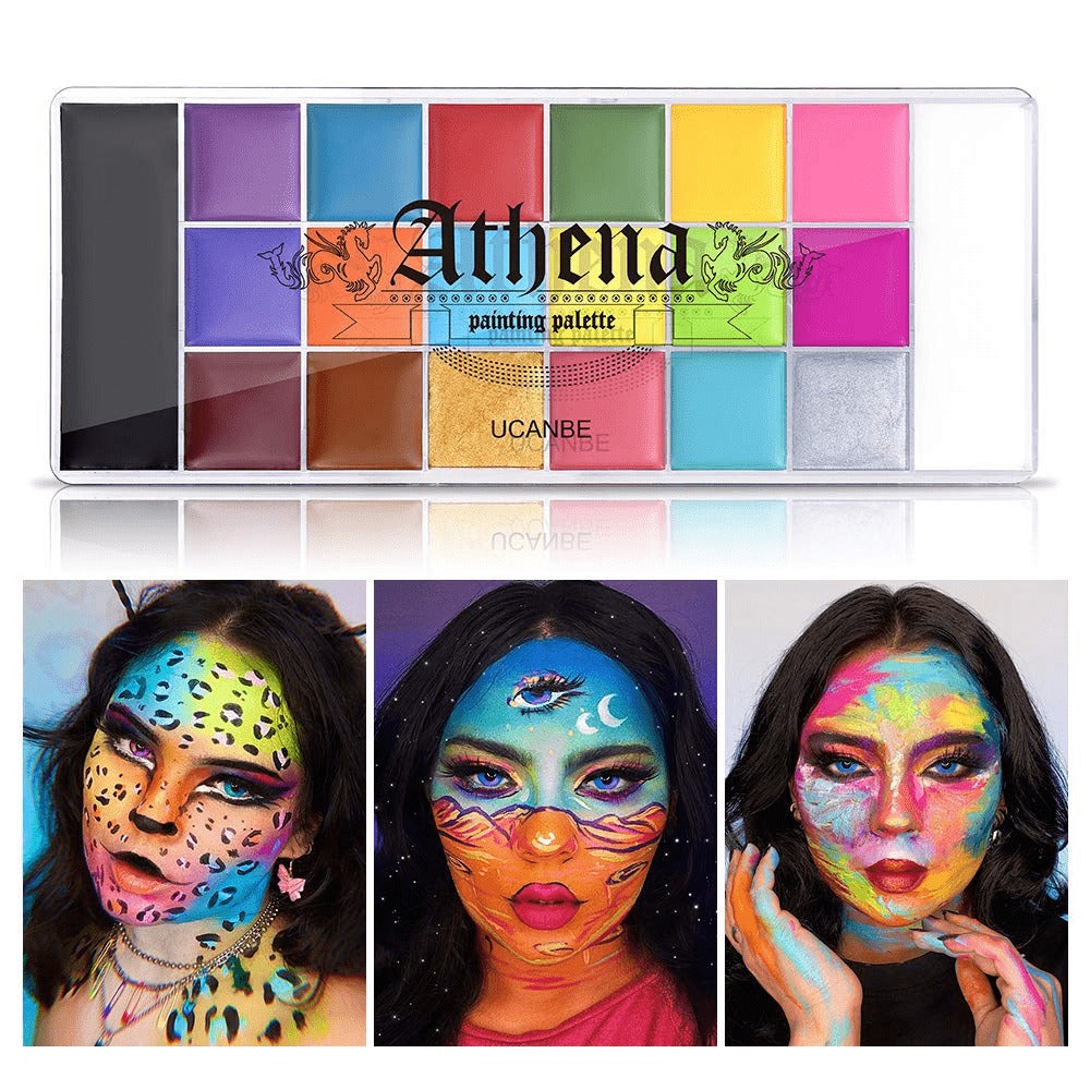 Oil-Based Face Body Paint Palette 20 Colors 168g - Halloween SFX Makeup Kit Black White Flash Tattoo Cosplay