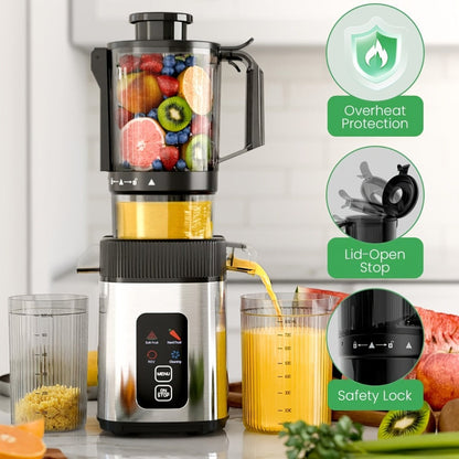 Cold Press Juicer Machine with Large Feed Chute - Slow Masticating Juicer for Whole Fruits & Vegetables