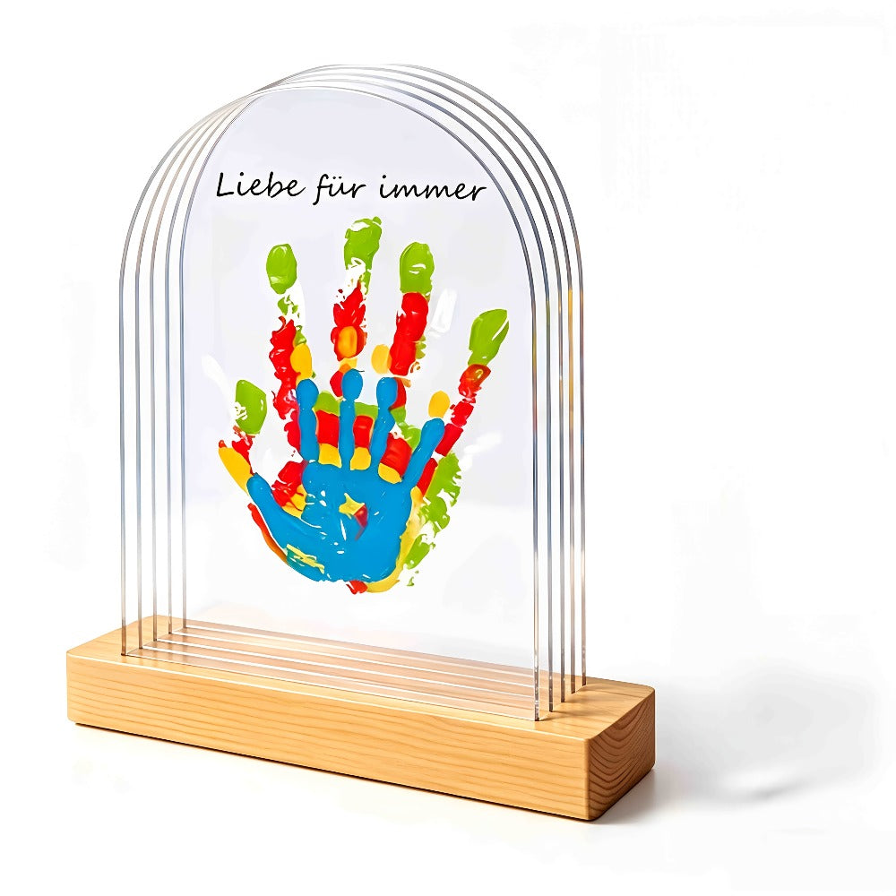Family Handprint Kit with 4 Slots & 6 Colors – Memory Frame Keepsake Gift