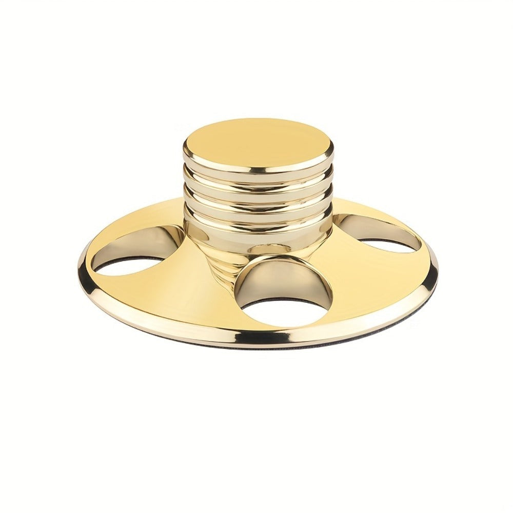 Vinyl Record Weight Stabilizer, 79 mm Metal Turntable Clamp in Solid or Four-Hole Black, Silvery and Golden Options