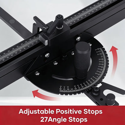 Adjustable Woodworking Miter Angle Gauge with 400 mm Fence and Black or Red Guide Rail Options