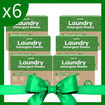 Birkie Fresh Linen Laundry Detergent Sheets, 85-Sheet Cartons with Single or Multipack Options