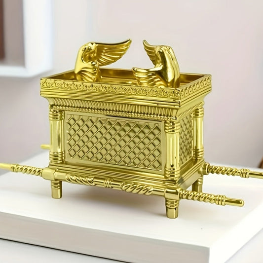 Ark of the Covenant Figurine – Golden Artisan Tabletop Statue, Spiritual Religious Decor for Home & Office, Hanukkah, Easter & Ramadan Gift Ornament, Indoor Outdoor Display, Medium & Large