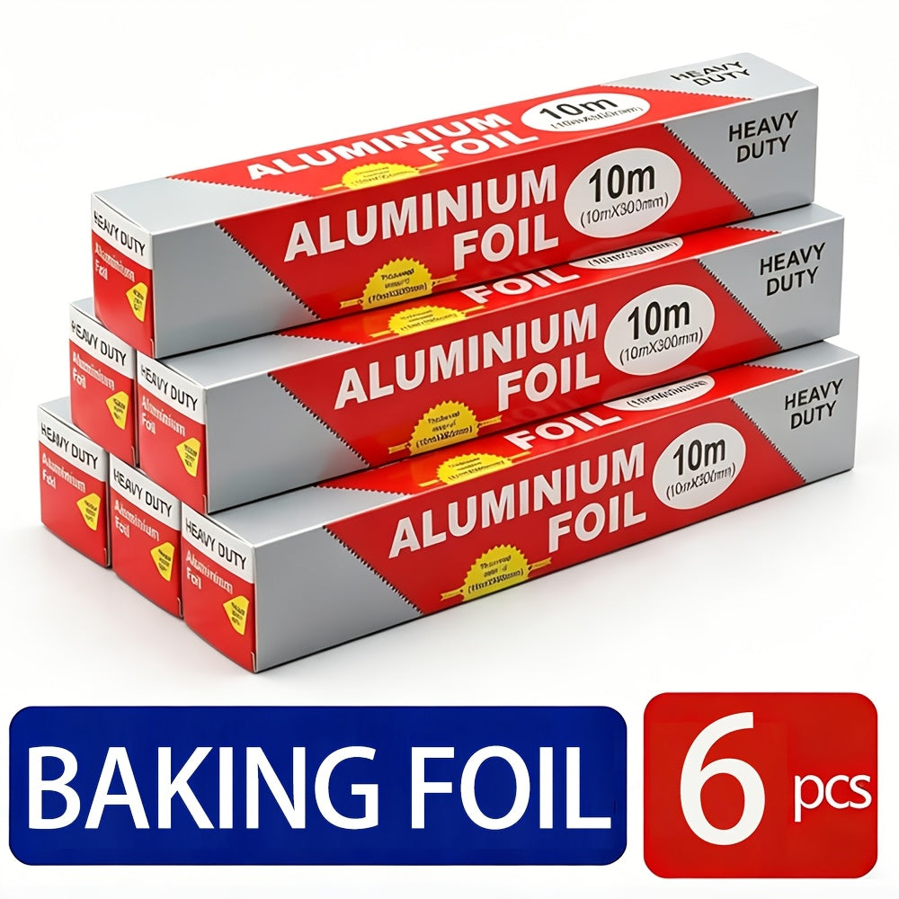 Heavy-Duty Aluminum Foil Roll Set in Six or 12-Roll Options for Baking, Grilling and Food Wrapping