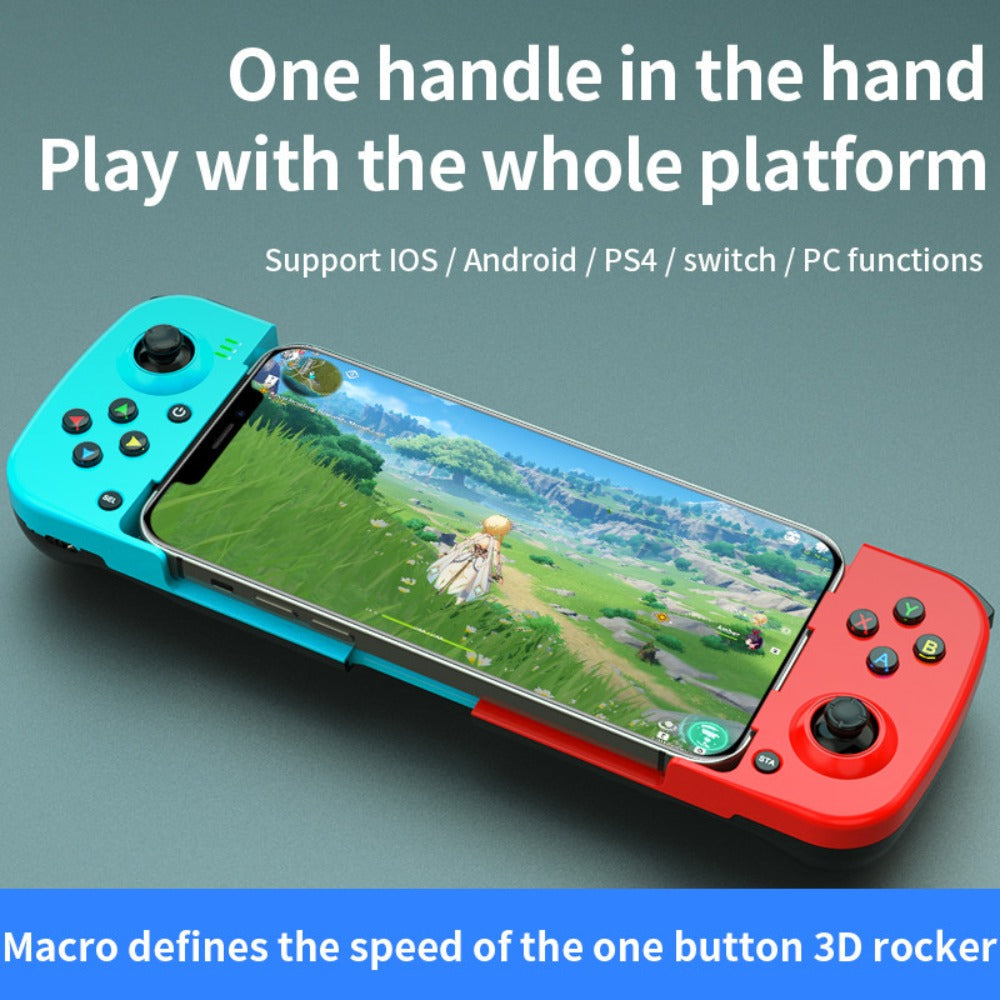 Expandable Mobile Game Controller D3 Joystick with M2 Aim-Assist – Plug & Play for Android iOS HarmonyOS, FPS Shooter Action Games, Phone Gamepad Clip-On Grip White Black Red Blue Gift