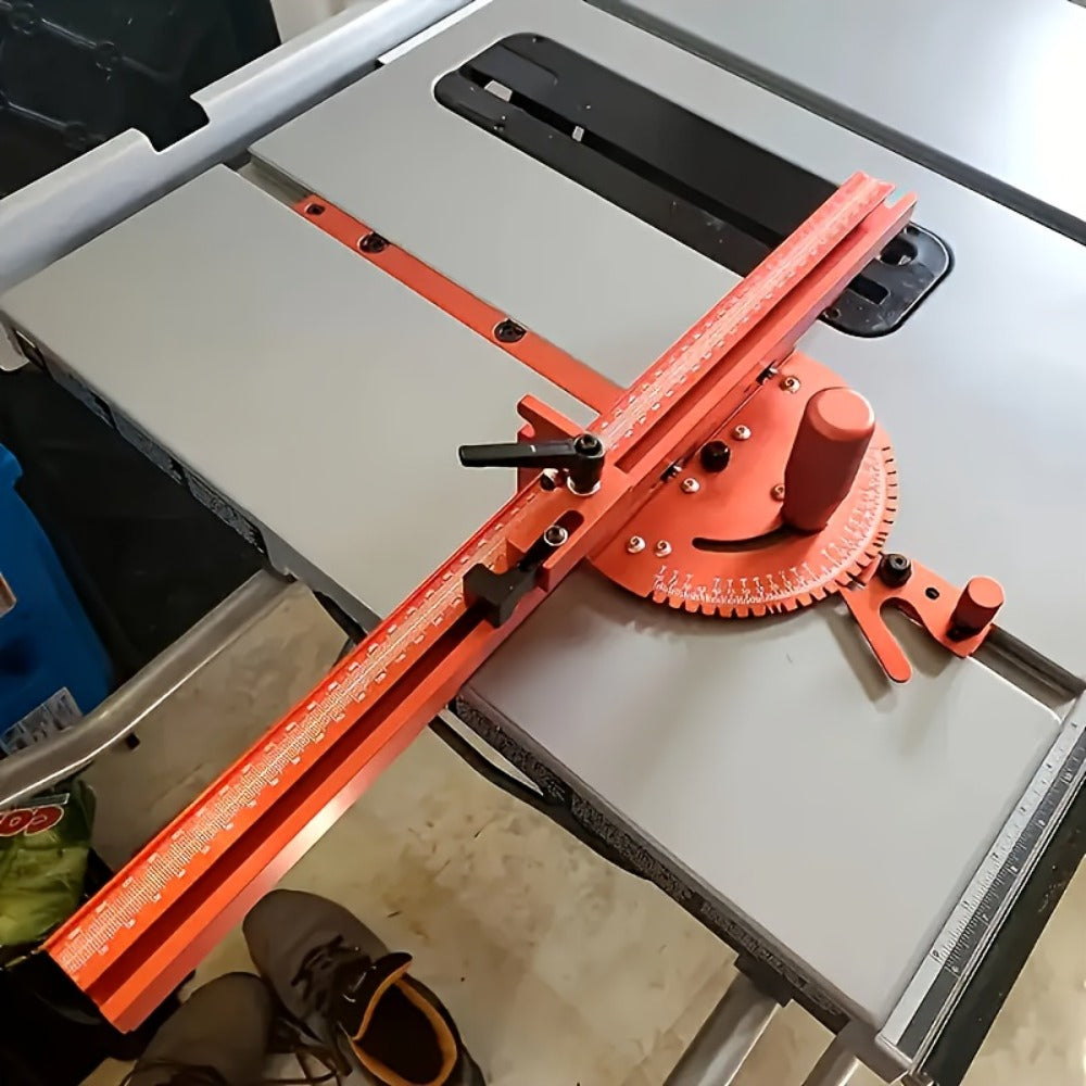 Adjustable Woodworking Miter Angle Gauge with 400 mm Fence and Black or Red Guide Rail Options