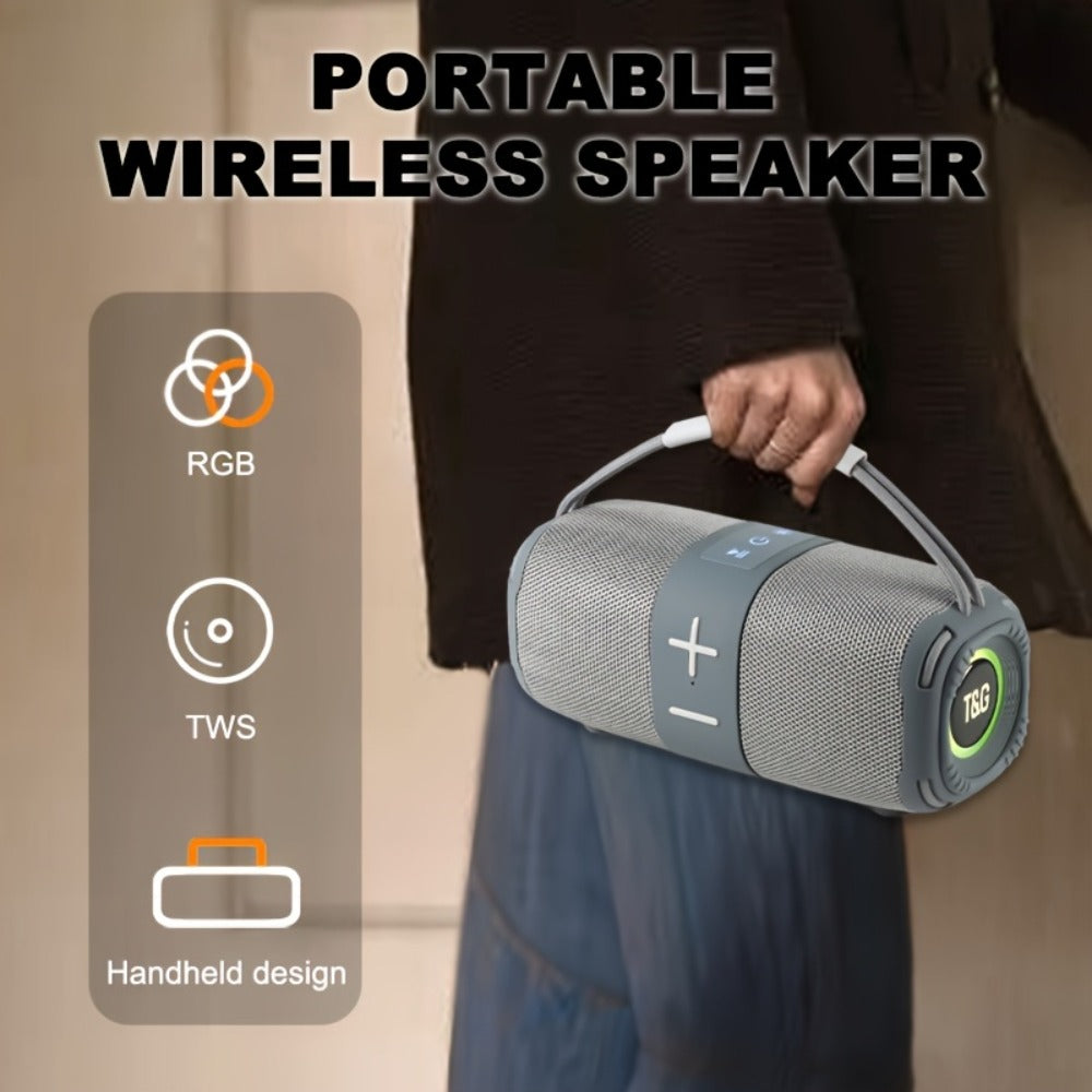 TG668 IPX4 Waterproof Portable Bluetooth Speaker with Color LED Breathing Light – High Power Outdoor Wireless Speaker, TWS Stereo, FM Radio, USB/TF, AUX, Connects Phone Tablet TV, Holiday Gift