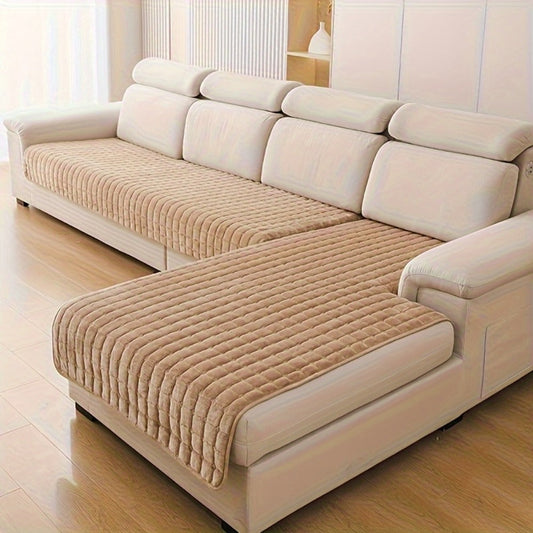 Sofa Cover Quilted-Texture Two-Piece Set with 35.4 x 82.7 and 35.4 x 62.9-Inch Panels in Five Colors