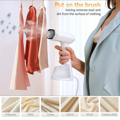 1500W Handheld Garment Steamer with 280ml Tank, 15-Second Heat-Up and 15-Minute Steam Markings