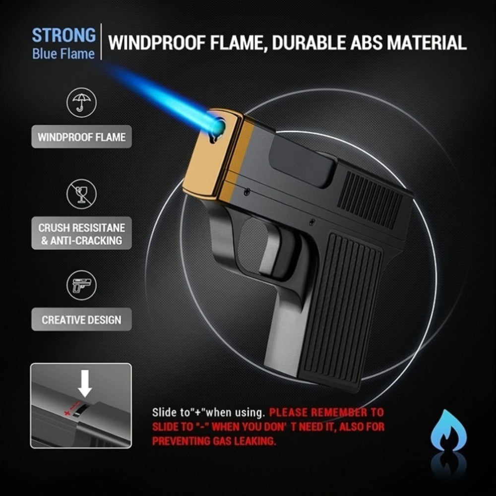 Cigarette Box Lighter Creative Design – Windproof Butane Torch with Adjustable Flame, Cigar & BBQ Lighter, Outdoor Portable Kitchen Baking Essential, Unique Gift Idea (Butane Not Included)