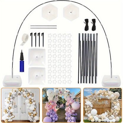 Balloon Arch Kit with Base Stand – Adjustable Floor Arch Stand, Water Fillable Base, Pump & Clips Included, 108x96in for Birthday Wedding Graduation Halloween Christmas Party Decorations
