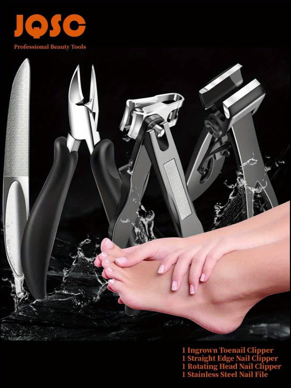 Nail Clipper Tool Set with Large Clipper Pair, Eight-Piece Kit or Hand-and-Foot Clipper Options