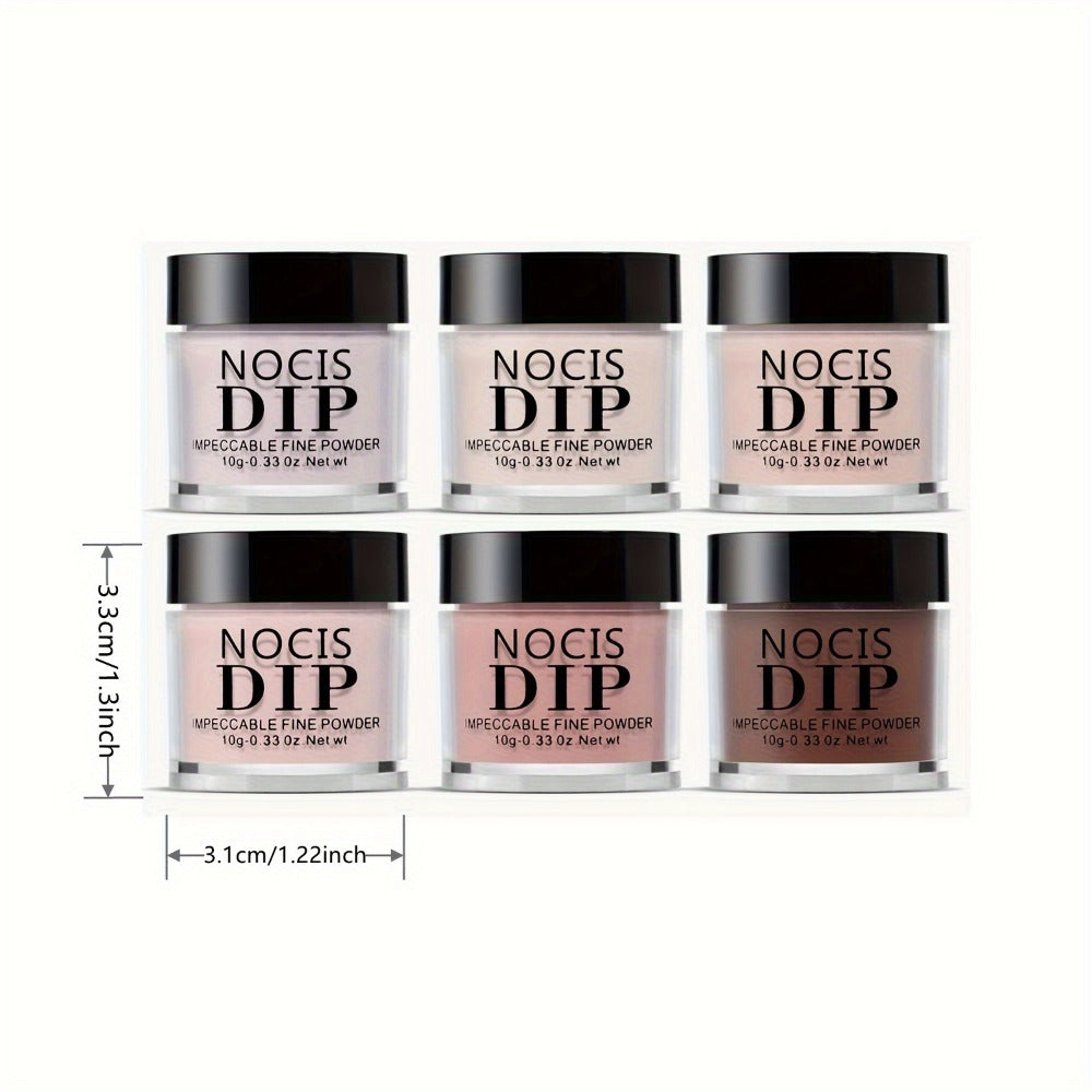 Nude Dipping Powder Set 6 Colors Light Beige Brown Neutral Shades Odorless Acrylic Nail Powder for French Manicure 3D Nail Art Extensions Carving No Lamp Gift for Women