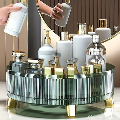 360° Rotating Makeup Organizer Large Capacity Spinning Cosmetic Storage Tower for Vanity Bathroom Kitchen Countertop Perfume Lipstick Skincare Holder