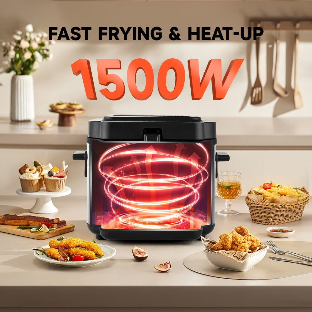 Countertop Deep Fryer with 1.5L to 6L Capacity Options, Windowed Lid and Rotary Temperature Control