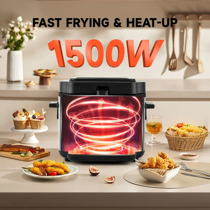 Countertop Deep Fryer with 1.5L to 6L Capacity Options, Windowed Lid and Rotary Temperature Control