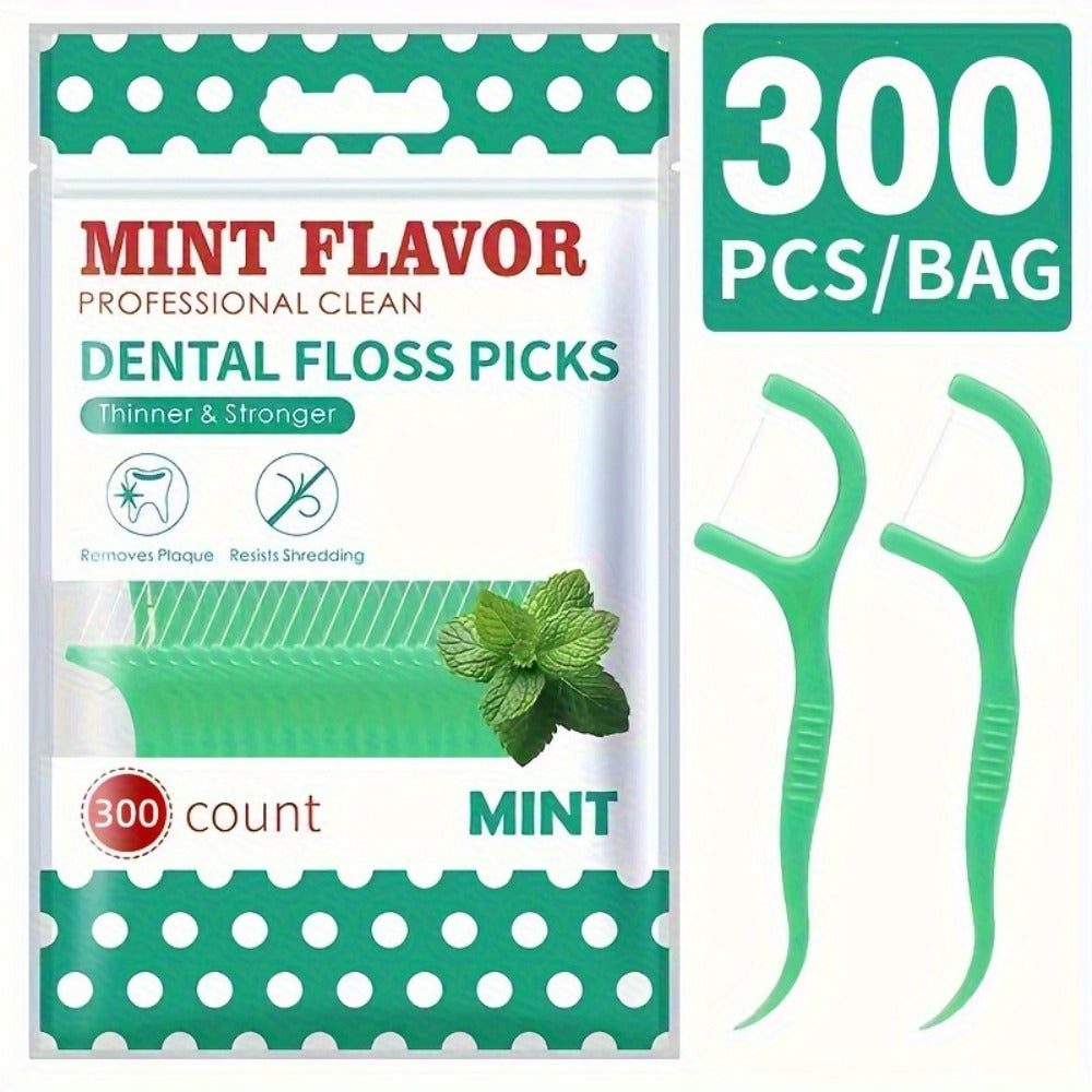 600-Count Mint Floss Picks with Ultra-Fine Disposable Sticks for Home, Travel and Daily Oral Care