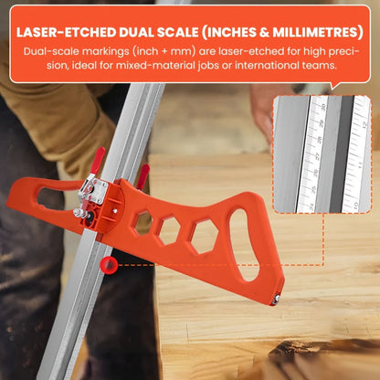 Drywall Scoring Knife 23-Wheel Foldable Gypsum Board Cutter with Adjustable Guide & Ergonomic Handle – Manual Precision Cutting Tool for DIY Home Renovation Construction No Power Needed