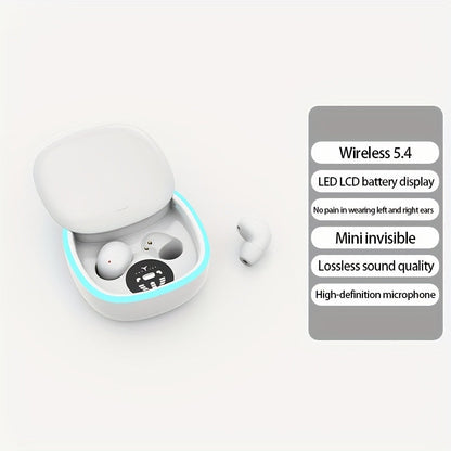 Smallest Invisible Mini Spy Earpiece Wireless, Discreet Low Profile Hidden Earbuds for Small Ear Canals with Microphone Touch Control Type-C, Tiny Micro Headset for Work Study Security Covert Use