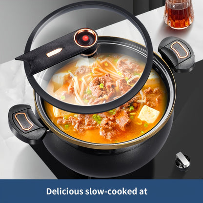 Ceramic-Coated Stockpot Cookware with 8.45QT Capacity, Twist-Lock Lid Handle and Three Colors