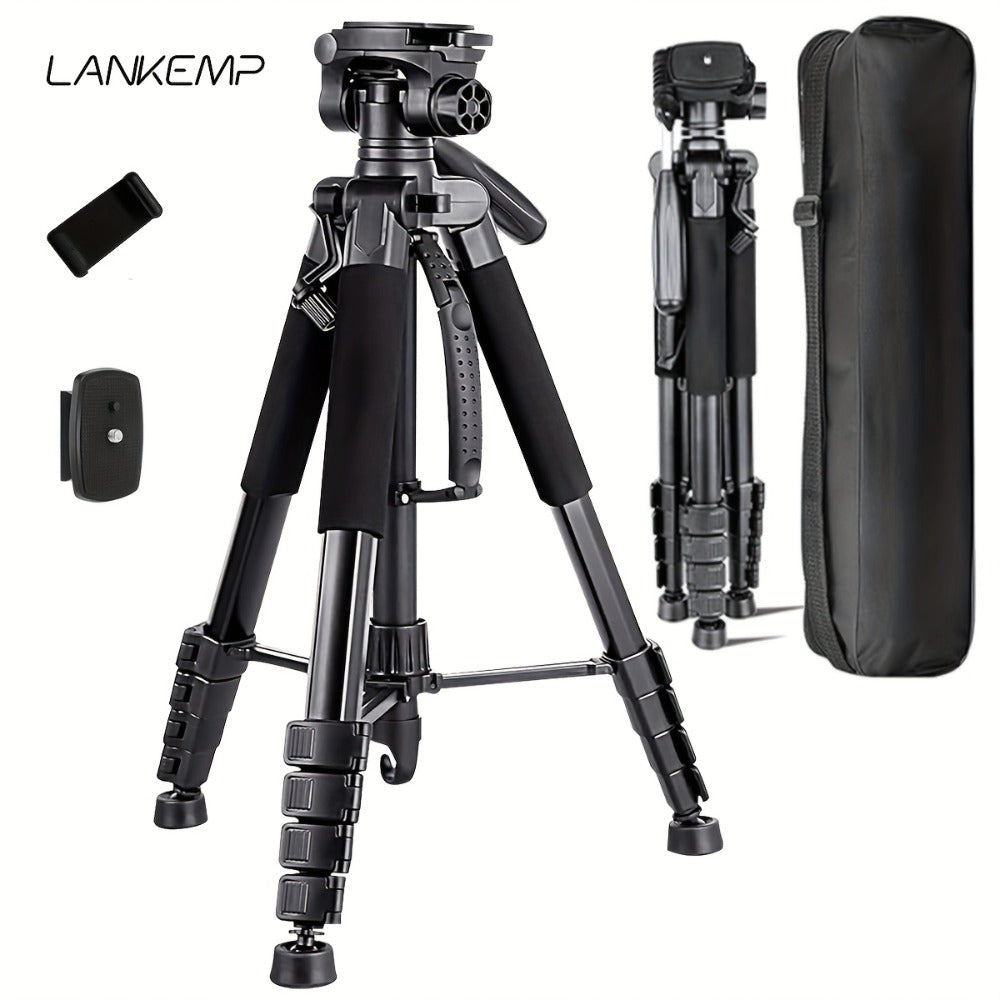 Camera Tripod 74 Inch Aluminum Alloy Heavy Duty with Dual Quick Release Plate, Phone Clip & Carrying Bag – Professional Stand for DSLR, Mirrorless, Webcam, Projector & Spotting Scope