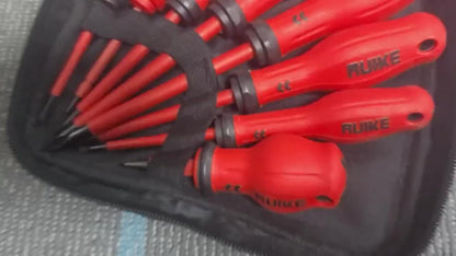 Eight-Piece Magnetic Tip Screwdriver Set with Four Slotted and Four Phillips Tools in Multiple Shaft Lengths