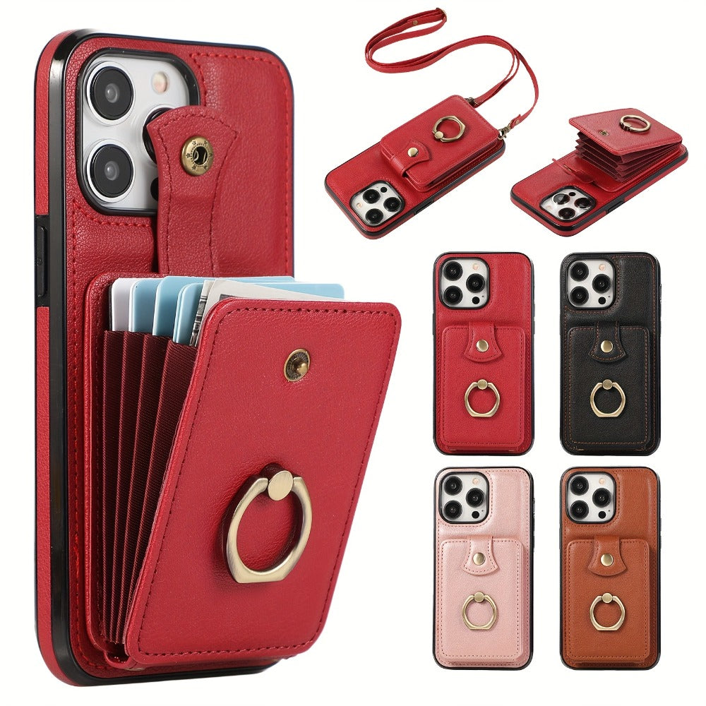 Phone Case RFID-Blocking Wallet with 2–3 Card Holder, Fold-Out Kickstand and Magnetic Charging for Select iPhones