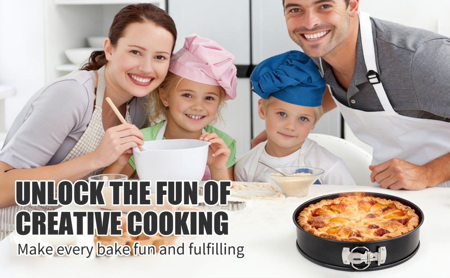 Springform Cake Pan Set, Nonstick Carbon Steel Cheesecake Pan with Removable Bottom & Locking Latch, Round Springform Pan for Cheesecake Pizza Quiche Mousse, 4-Inch Set or 4"/7"/9" 3-Piece Set