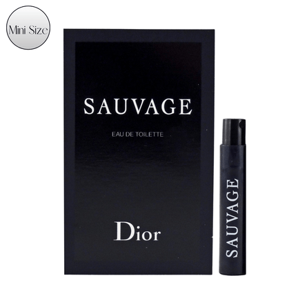 Dior Sauvage Eau de Toilette Mini Spray Vial, 1ml with 0.03 fl oz Black Labeled Sample Card