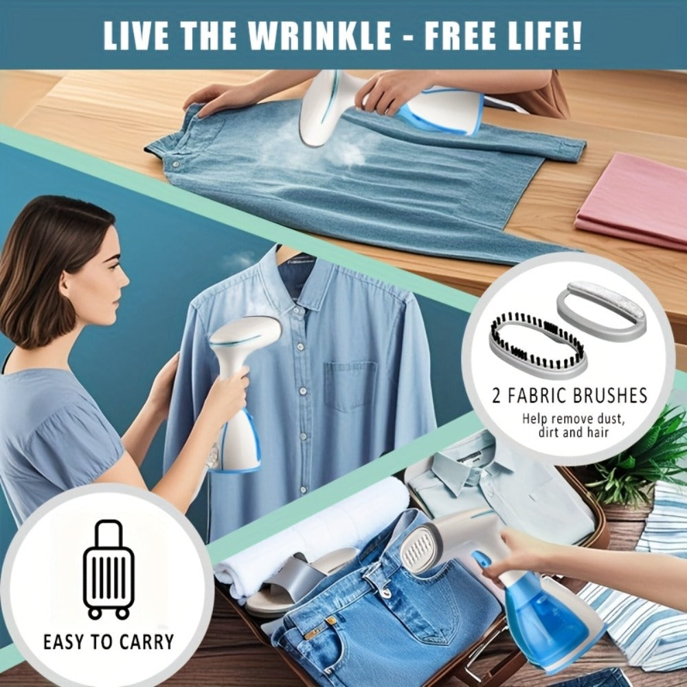 1500W Handheld Garment Steamer with 280ml Tank, 30-Second Heat-Up and One- or Three-Accessory Bundles