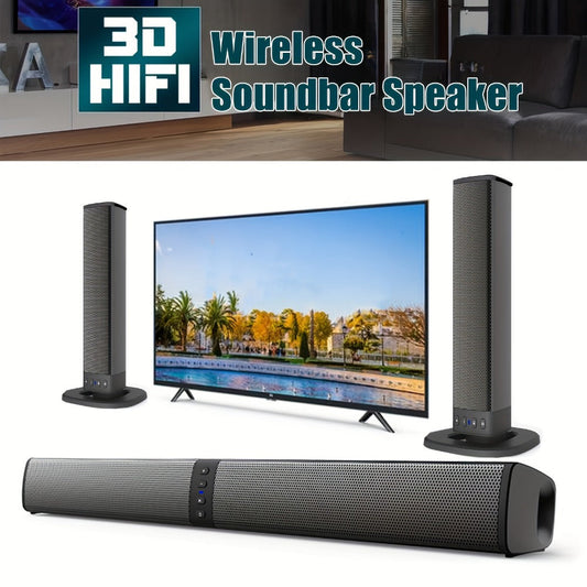 2-in-1 Detachable Wireless Soundbar for Smart TV – Surround Sound Bar with Bluetooth, RCA & AUX, Volume Control, Compatible with TV, PC, Gaming & Projectors