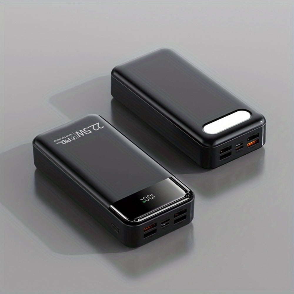 Power Bank 60000mAh 22.5W with Multi-Device Port Layout, LED Light and Digital Display in Three Colors