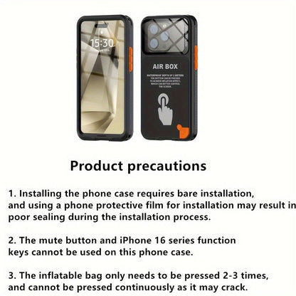 Waterproof iPhone Case IP68 360° Full Body Shockproof Dustproof Underwater Swimming Surfing Sports Cover for iPhone 16 15 Pro 15 14 Pro 14 13 Pro 13 12 Pro 12 – Underwater Photography Beach