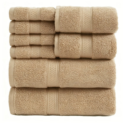 Towel Set 8 or 16 Piece Thickened Bath, Hand and Washcloth Collection in Multiple Solid Colors
