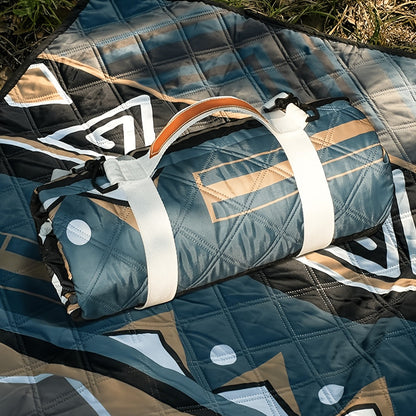 80 x 80-Inch Picnic Blanket with Foldable Carry Straps and Five Plaid, Floral or Stripe Pattern Options