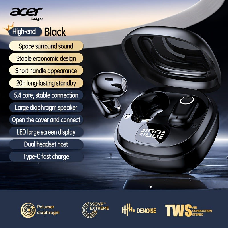 Wireless Earbuds Acer Sports TWS with 50-Hour Standby, Low Latency and Touch Control in Three Colors