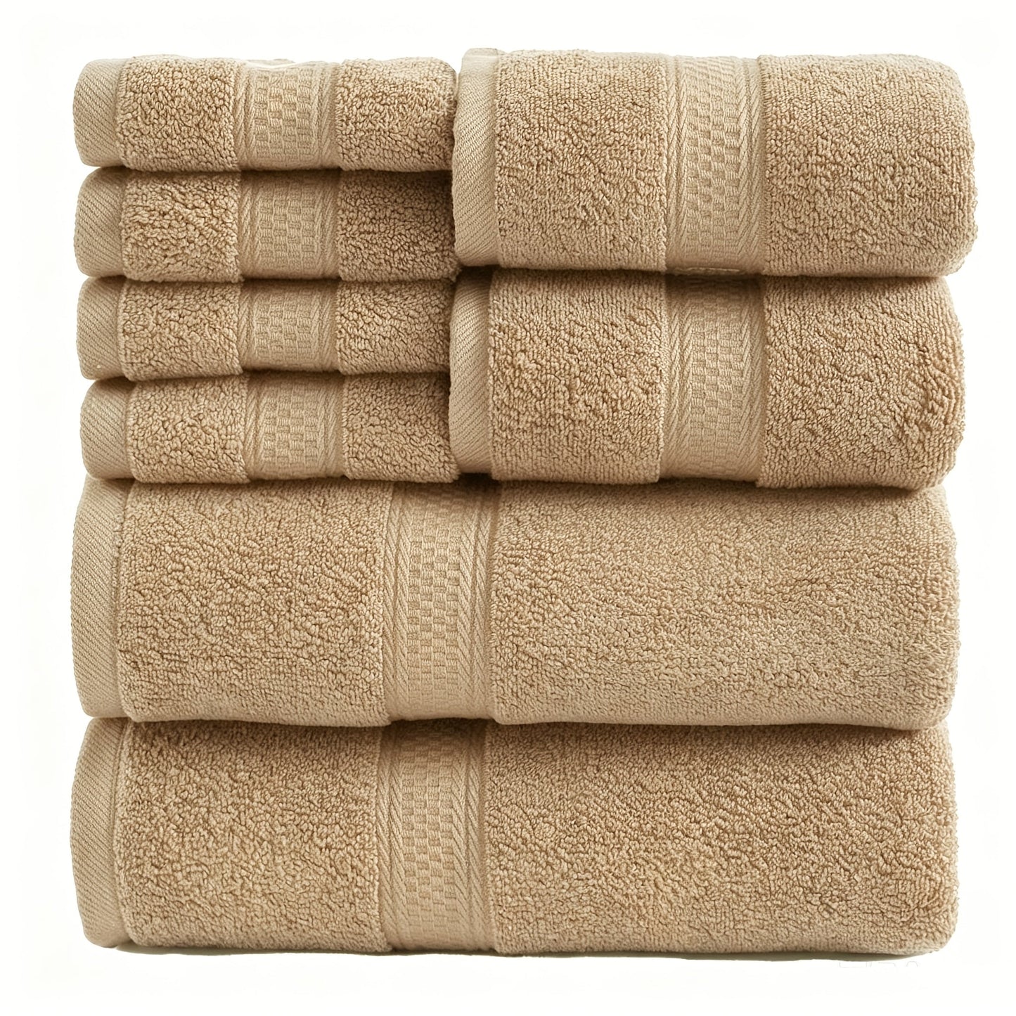 Towel Set 8 or 16 Piece Thickened Bath, Hand and Washcloth Collection in Multiple Solid Colors