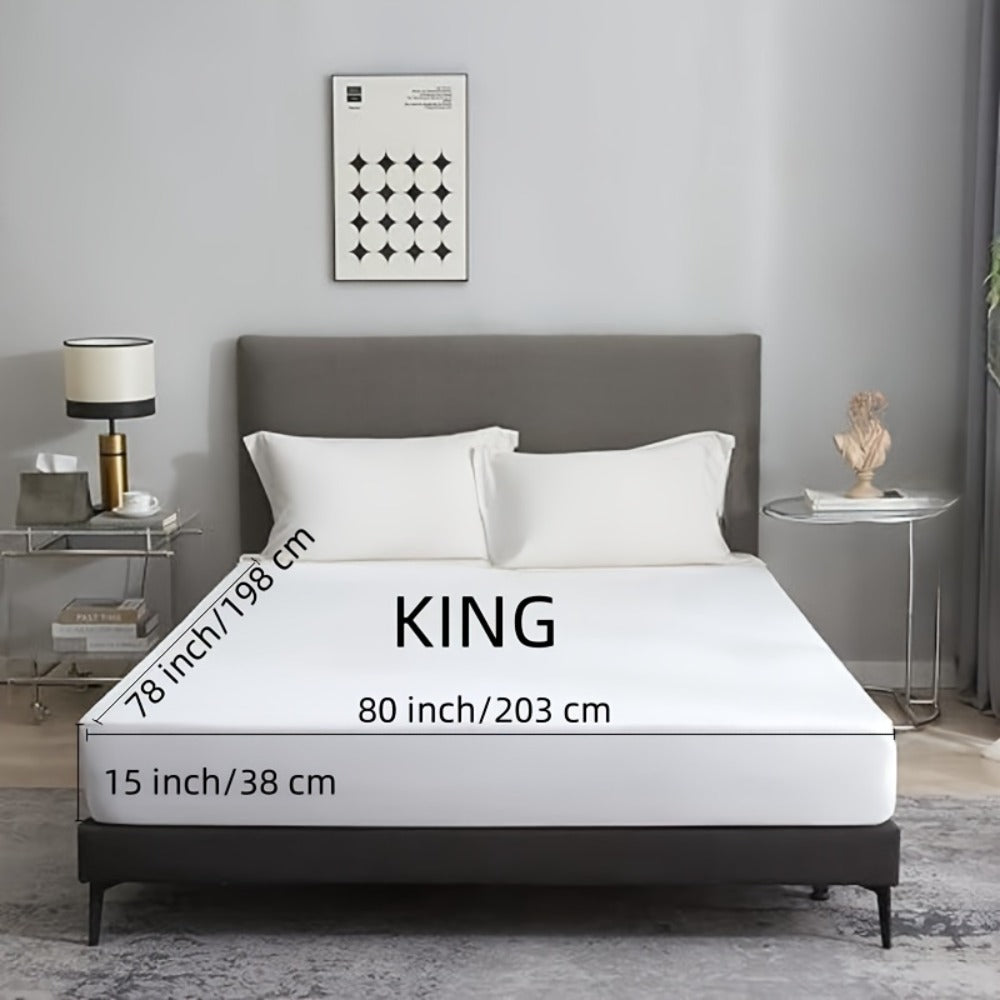Waterproof Mattress Protector 2 Pack - Soft Microfiber Terry Cover, Noiseless Washable Fitted Sheet 8"-14" Deep Pocket, Twin Full Queen King