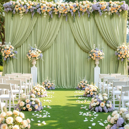 Party Backdrop Curtains 2-Pack 59x85 Inch, Non-Transparent Wrinkle-Free Fabric with Pole Pocket for Wedding