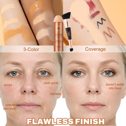 Two-Piece Spray Liquid Foundation and Brush Set with Matte Finish in Shades 110, 120 or 210