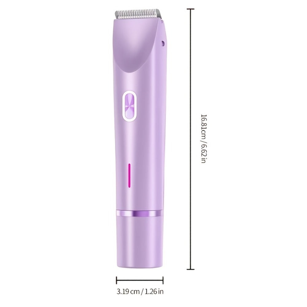 Slim Two-Ended Electric Body Trimmer with Comb Attachments in Blue, Pink or Purple Options