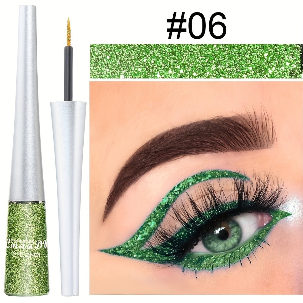 Glitter Liquid Eyeliner Set 16 Colors water-resistant Shimmer Metallic Eye Liner Pen Kit – extended-wear Smudge-Proof Sparkle Eye Makeup