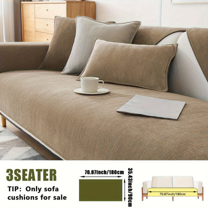 Sofa Cover Ribbed Chenille Stretch Panels with Non-Slip Design for 1 to 4 Seats, Armrests or Cushions