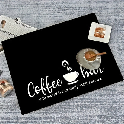 Kitchen Mat, Bohemian Coffee Bar Counter Pad in Five Sizes with Absorbent Fabric and Machine-Wash Care