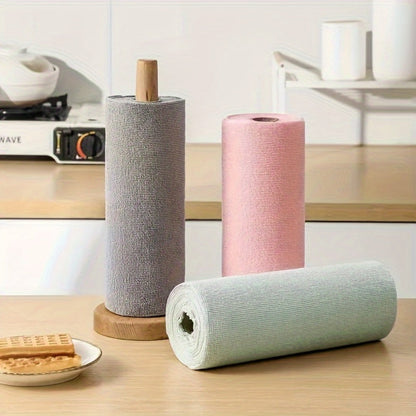 Thirty-Piece Tear-Off Microfiber Cleaning Cloth Roll in Pink, Grey, Lake Blue or Pea Green
